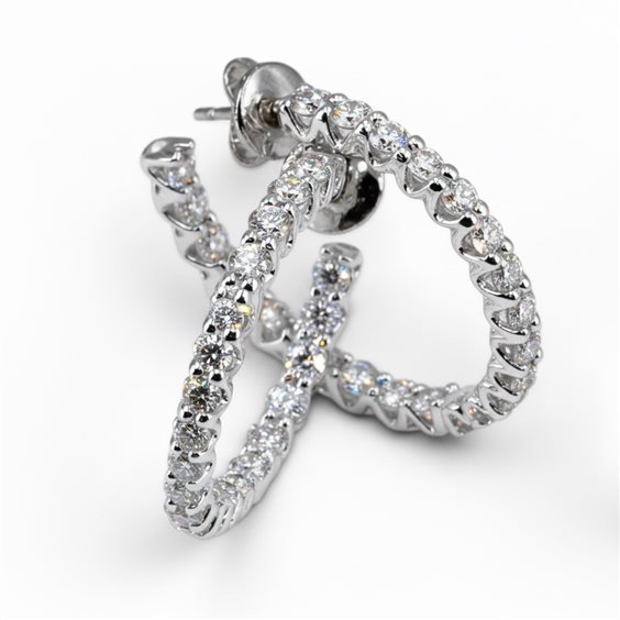 Orecchini Casciola Gioielli Donna CERCHI in Oro bianco Diamante 2.20 Ct ORSO1017 - ORSO1017